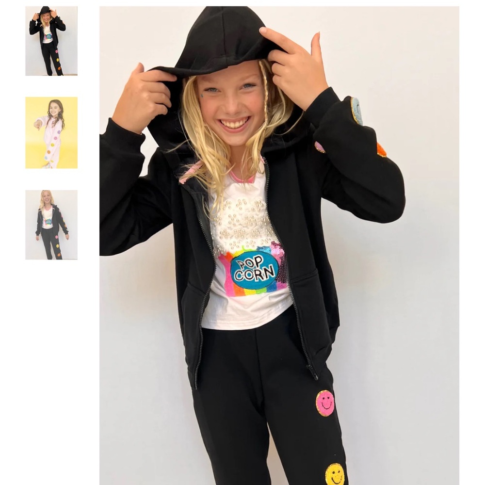Lola and the Boys Rainbow Cozy Emoji Sweatshirt/pants Set